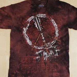 The Mountain Dream Catcher Peace Sign Tie Dye Top